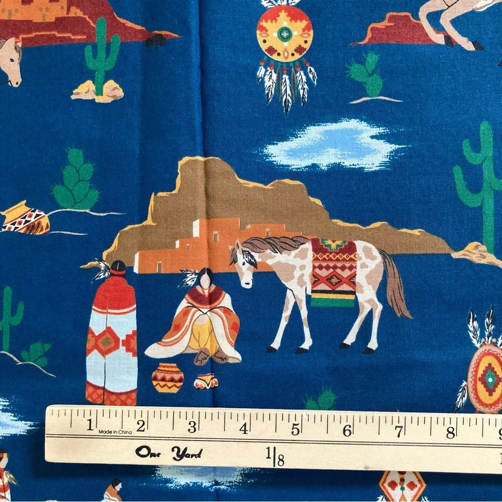 2.8 yards fabric Joan Messmore Cranston 100% cotton Pueblo southwest New Mexico